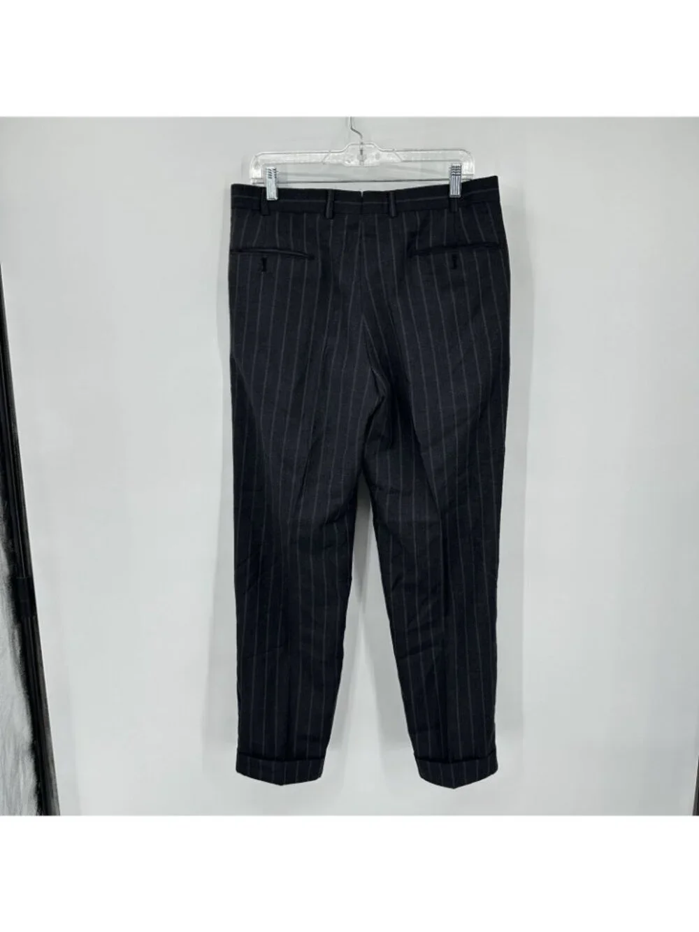 BROOSK BROTHERS GOLDEN FLEECE SUIT 40R 33W 28L charcoal pinstripe executive